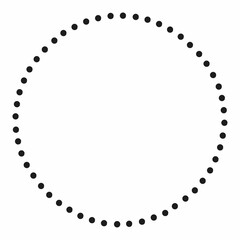 This is a pixel design illustrating a pencil sketch of a dotted circle, representing minimalism, simplicity, boundaries, repetition, symmetry, and artistic creativity.