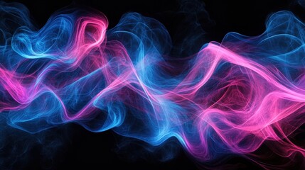 Obraz premium Colorful abstract smoke wave in pink and blue.