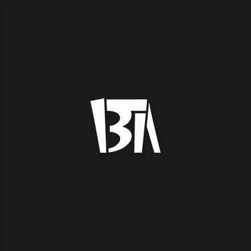 Geometric Lettermark Logo of BTA Initial on Sleek Black Background