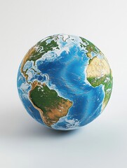 Fototapeta premium Colorful globe depicting Earth from space.
