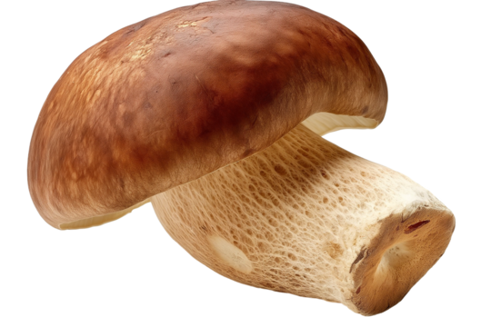 Boletus edulis isolated on white and transparent background, cut out png