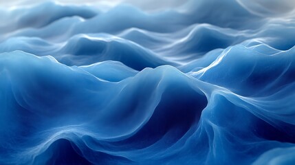 Obraz premium Abstract Blue Waves Digital Art