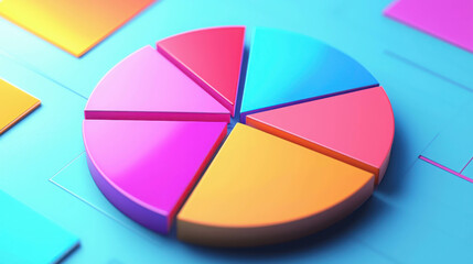 Obraz premium Interactive Pie Chart Showing Quantitative Data Visualization in Modern Design