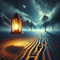 A lantern illuminating footprints &ndash; Following intuition