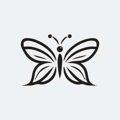A black and white silhouette butterfly vector
