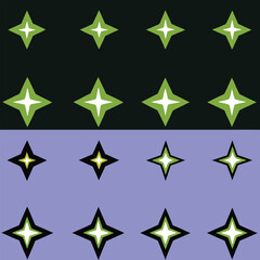 gold sparkle stars icon collection set of golden.