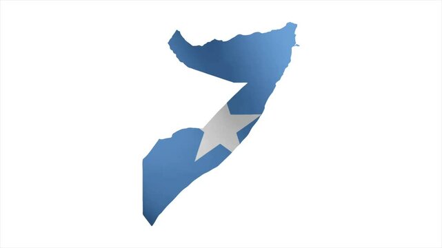 The Flag of SOMALIA Waves Within Its Map with Beautiful Animation