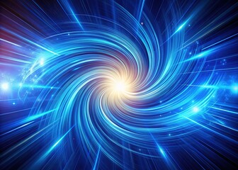 Obraz premium AI-crafted long exposure; abstract blue light streaks.