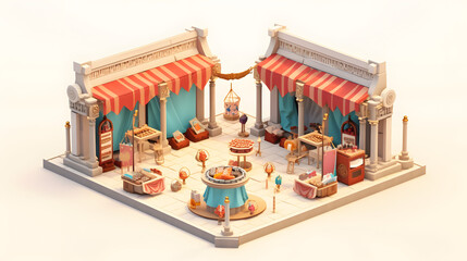 Jewelry Stall isometric 3D