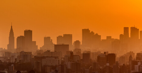 Tokyo Skyline in Golden Sunset Glow