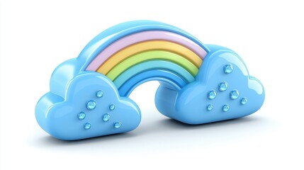 Colorful Playful Rainbow with Cloud Decorations for Kids Design