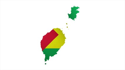 The Flag of SAO TOME Waves Within Its Map with Beautiful Animation