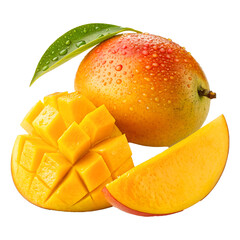 Vibrant Mango with Juicy Tropical Fruit and Golden Flesh Close-Up Food Photography