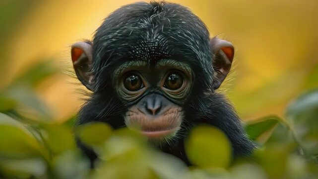 video of infant Bonobo (Pan paniscus) 