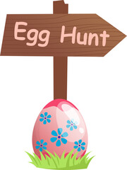 Easter Egg Hunt Sign Illustration