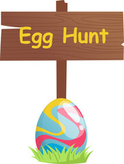 Easter Egg Hunt Sign Illustration
