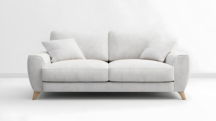 Fototapeta premium White comfortable sofa mock up isolated on white background