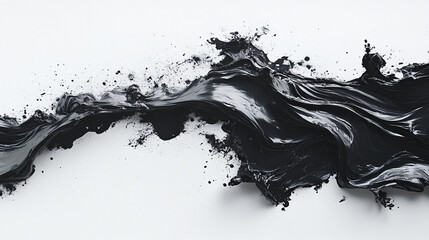 Abstract Black Ink Flow Dynamic Swirl Artistic Design Modern Background Texture Elegant Fluid Paint 