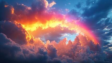 Fototapeta premium fantasy sky rainbow background