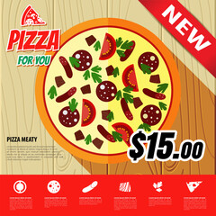 Vector pizza menu design