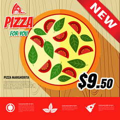 Vector pizza menu design