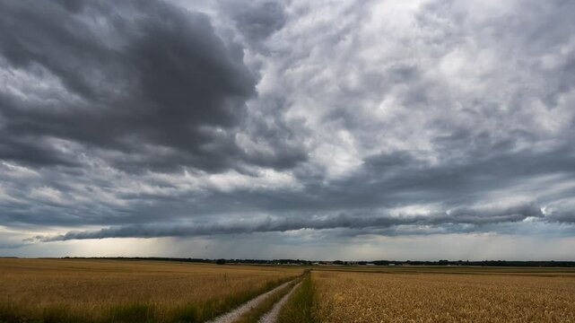 A timelapse showing the condensation of a storm cloud and its movement.
