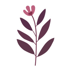 Plant leaf, branch. Icon, vector illustration, graphic design, flat style