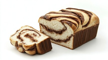 Sliced cinnamon swirl bread bakery food photography studio top-down view culinary delight