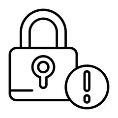 Lock Outline Style Icon Design
