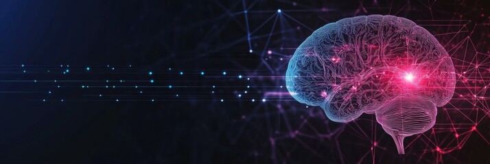 Scientific depiction of glowing neuron pathways in the brain highlights the complexity of the nervous system and its functions. Generative AI
