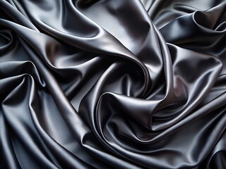Fototapeta premium Long exposure captures flowing black silk, smooth and elegant.