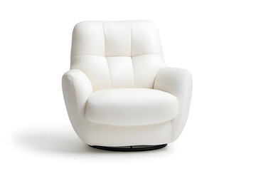 White soft comfortable armchair isolated on white background