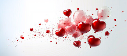 A vibrant collection of red hearts symbolizing love and affection.