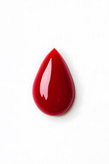 Obraz premium Realistic 3d red blood drop isolated on white background 