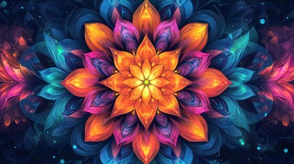 Vibrant Abstract Floral Mandala Design