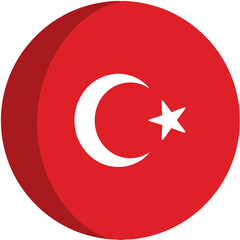 Obraz premium Turkish flag moon star vector illustration language choose icon 