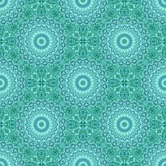 Petal mandala ornament pattern art - geometrical abstract oriental seamless floral vector background illustration