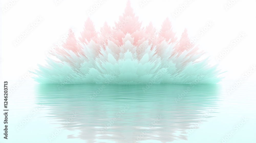 Aufkleber Pastel explosion reflecting in calm water; abstract art for design