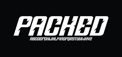 Modern geometric font, abstract tech type and futuristic technology typeface, vector techno alphabet. English letters font of digital future, HUD or computer game cyber world and Sci fi technology
