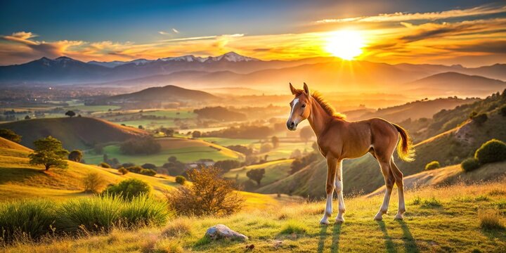 Tultepec foal and dam in a breathtaking Mexican landscape.