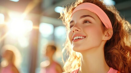 A group of diverse individuals laughing and enjoying a yoga class in a bright, sunlit studio, promoting physical activity and mental wellbeing.