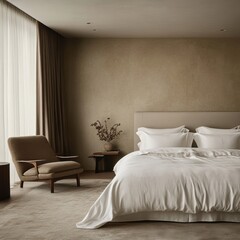 Modern bedroom with elegant design and decor.