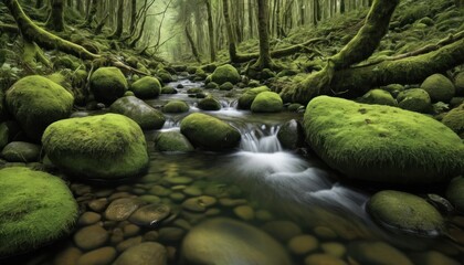 Forest Stream with Detailed Water Ripples