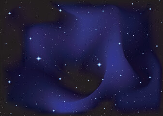 Beautiful handwritten cosmic vector background with stars and constellations in space