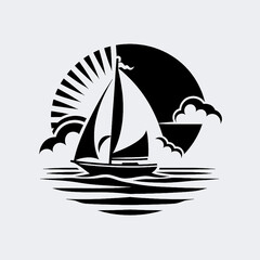 art, illustration, vector, image, wallpaper, logo, icon, art image sailing, sailing vector black and white