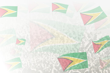 Fototapeta premium Celebratory Crowd with Guyana Flags Background