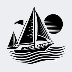 art, illustration, vector, image, wallpaper, logo, icon, art image sailing, sailing vector black and white
