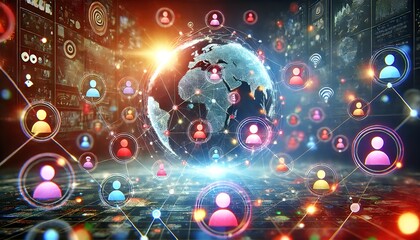 Futuristic 3D Illustration of Internet Connection