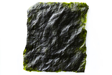 Green sheet of nori top view isolated on white background