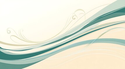 Fototapeta premium Abstract wavy lines, cream background, design template